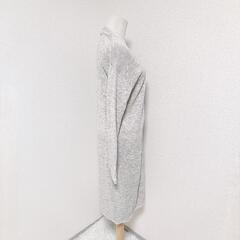 ナチュラルビンテージゴア 美品 ロング長袖ニットカーディガン 麻綿混 ダークブラウン F レディースの画像