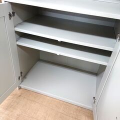 IKEA/イケア ハイキャビネット HAUGA ベージュ 食器棚 キッチンボードの画像