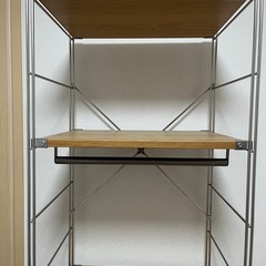 無印　ステンレスユニットシェルフ　オーク材棚セット　大の画像
