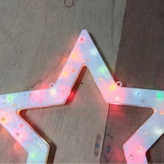 ● 15) シルエットライトスター モチーフライト ホワイト スター 星 カラフル電飾  43.5cm イルミネーション クリスマス 玄関 庭 店舗 施設 装飾 電飾 屋内用 壁 窓 中古 ①の画像