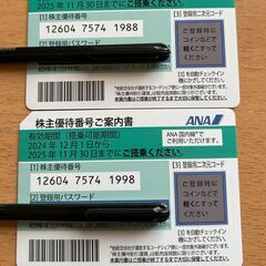 ANA株式優待券2枚組とANAグループ優待券