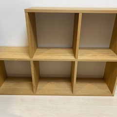 組立有 送料込 塗装済 ハンドメイド 木製 スタッキング シェルフ 本棚 収納棚 人気の無印良品(MUJI)のウォールナット材 スタッキングシェルフ