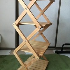 折り畳める木製ラック