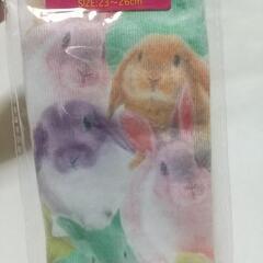 ウサギのアンクルソックス フォトプリント 23~26cm スニーカー丈 靴下の画像