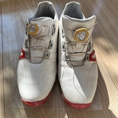 Adidas ゴルフシューズ ホワイト/レッド　power band