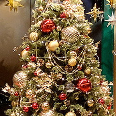 クリスマス飾りオーナメント クリアボール ビーズ入り 8cm x 8個 （中古）と　白グリッターボール 12cm x 2個（未使用）、スタートップシャンパンゴールドグリッター1個（未使用）の画像