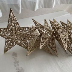 クリスマス飾りオーナメント  スタートップグリッター  シャンパンゴールド　中古の画像