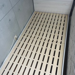 シングルベッド　白　木目　★美品★の画像