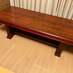 木製ローテーブル（大、ローズウッド調）あげます。