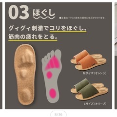 ツボほぐしスリッパMサイズ