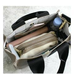 【新品】2wayミニトートバッグ ライトグレーの画像