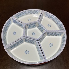 【新品未使用】回転オードブル皿36cm 陶器製　陶彩　早春　お正...