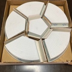 【新品未使用】回転オードブル皿36cm 陶器製　陶彩　早春　お正月やお祝いに◎ 仕切り皿　オードブルプレートの画像