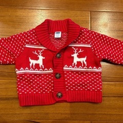 オールドネイビーOLD NAVY 赤 カーディガン 約50〜60