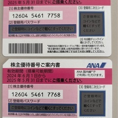 ANA 株主優待割引券　２枚
