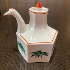 【希少】アンティーク正月祝器　蓋付き　オードブル皿　醤油差し付き　鶴　松竹梅　お祝いに◎　の画像