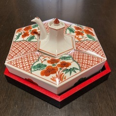 【希少】アンティーク正月祝器　蓋付き　オードブル皿　醤油差し付き...