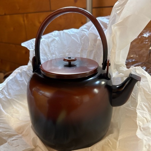 新品【特価 】①和水注　腰黒薬缶　水注　口蓋あり　裏千家　利休形　茶道具　レトロ