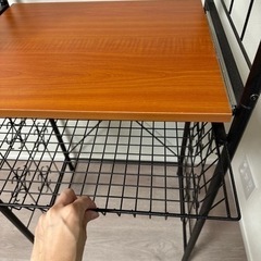 レンジラック　キッチン収納　炊飯器　棚　ゴミ箱上収納の画像