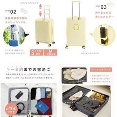 46L　Sサイズスーツケース　USBポート付き　キャリーケース　カーキグリーンの画像