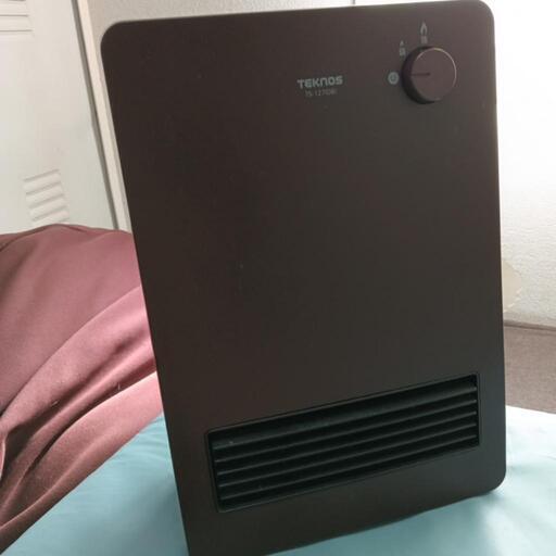 小型セラミックファンヒーター　TEKNOS  TS127（ダークブラウン）