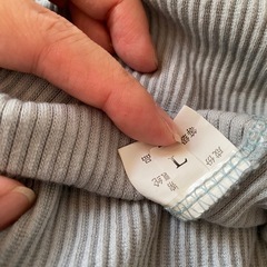 マタニティレギンスLグレー寄りのブルー&ブラックの2本の画像