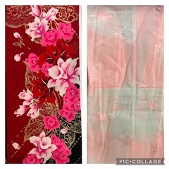 ラメ入り派手系可愛い 振袖セット 　金蝶の画像