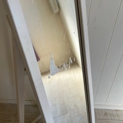 スリムスタンドミラー　全身ミラー 全身鏡 姿見ミラー 姿見鏡 シンプル ホワイト インテリア 壁掛けミラー　   の画像