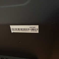 ハイセンス　43v型4kテレビ　43F68Eの画像