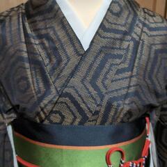 👘 正絹 紬 サラッとしたした風合いが素敵！重亀甲 👘の画像