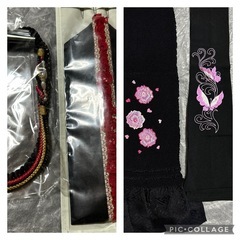 ラメ入り派手系可愛い 振袖セット 　金蝶の画像