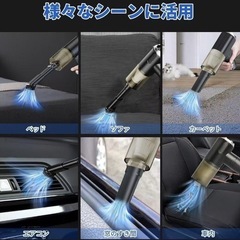 ✨新品✨　小型エアダスター　ホワイト　USB充電式　コードレス　車用掃除機の画像