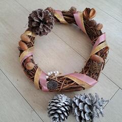 クリスマスリース 天然素材の画像