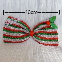 クリスマスヘアピン　リボンヘアピンの画像