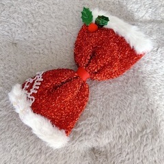 クリスマスヘアピン　リボンヘアピン