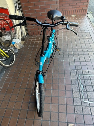 20インチ　シングル　折り畳み自転車　ブルー