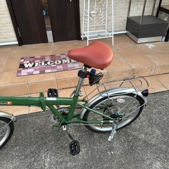 折りたたみ自転車 グリーン　防犯登録解除済みの画像