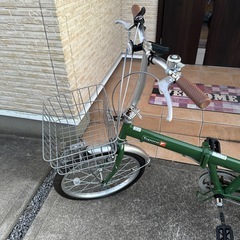 折りたたみ自転車 グリーン　防犯登録解除済みの画像