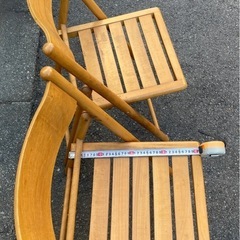 木製折りたたみイス2脚セット
