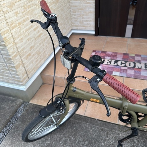 折りたたみ自転車 カーキ 防犯登録解除済み