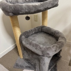 キャットタワー　2段　グレー
