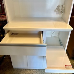 《売約済》【武蔵小山店】ニトリ NITORI キッチンボード レジューム ハイタイプ カップボード 食器棚 レンジボード システムキッチンボード ホワイトの画像