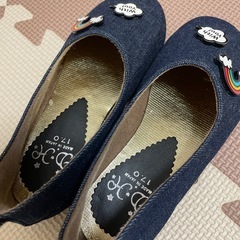 【新品未使用】17㌢　デニムパンプスの画像
