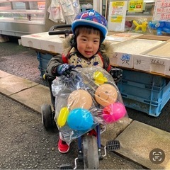 三輪車　トイザらス限定 アイデス カーゴプラス 三輪車 手押し ides ネイビー　サンシェード付きの画像