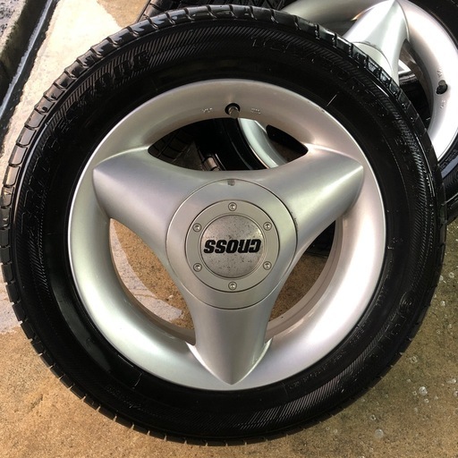 注目‼️軽自動車用アルミホイール、タイヤセット！100と110のマルチ！13インチ！タイヤ付きバリ溝(おまけ)