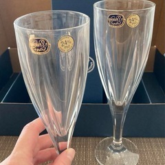 【高級グラス】BOHEMIA クリスタル シャンパングラス 2個セットの画像