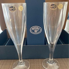 【高級グラス】BOHEMIA クリスタル シャンパングラス 2個セットの画像