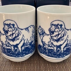 【激しぶ】羊デザイン 湯飲み 2個セット 有田焼