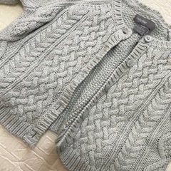 最終お値下げ！ベビーギップ　ミントグリーン　ニットカーディガン　6-12m 秋冬春の画像