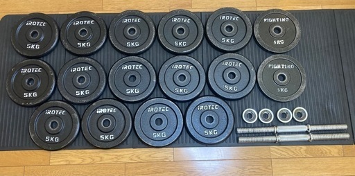 ダンベル、懸垂マシン(マット付)、ベンチ台